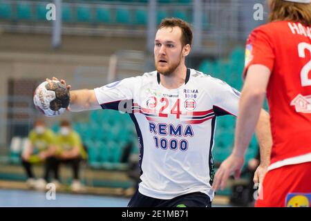 Kolding, Denmark. 07th Jan, 2021. Christian O`Sullivan (24) of Norway seen in the test match between Denmark and Norway at Sydbank Arena in Kolding. (Photo Credit: Gonzales Photo/Alamy Live News Stock Photo